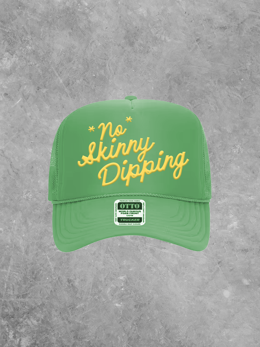 Underground Original Design: *No* Skinny Dipping, (Gold) PUFF Trucker Hat