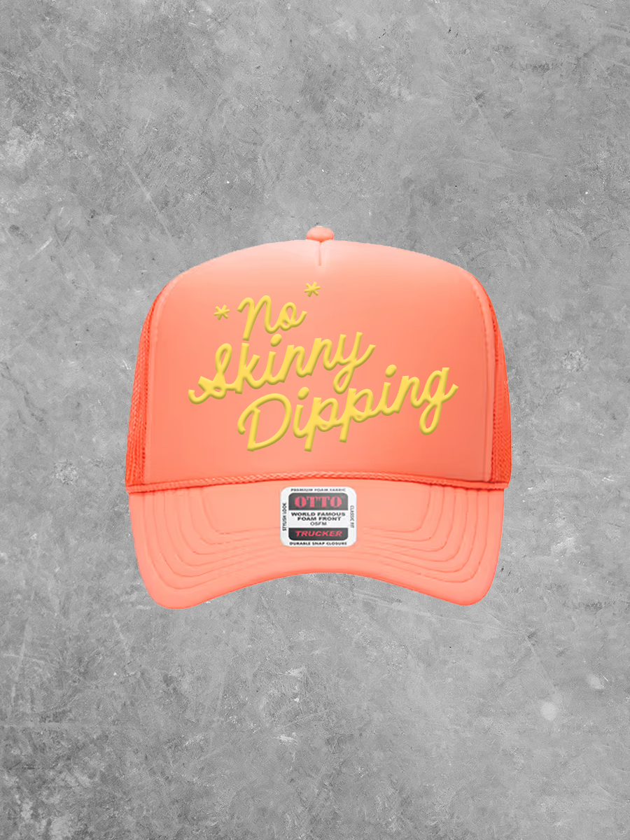 Underground Original Design: *No* Skinny Dipping, (Gold) PUFF Trucker Hat