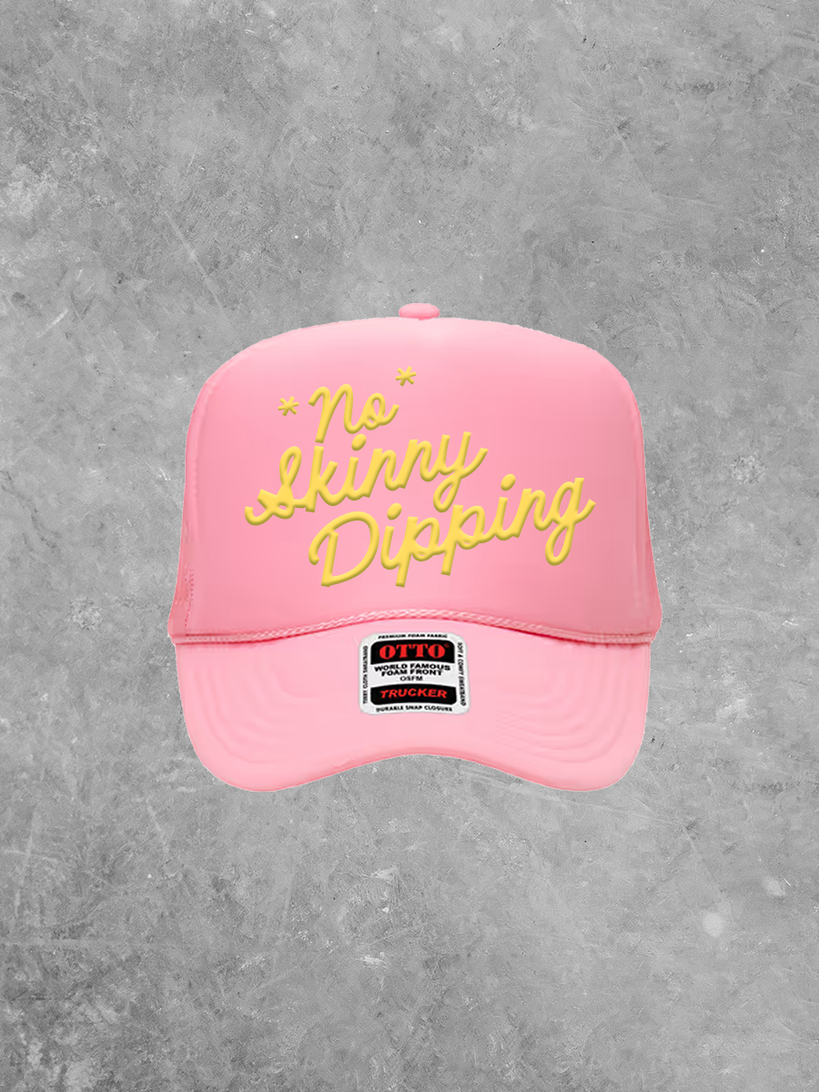 Underground Original Design: *No* Skinny Dipping, (Gold) PUFF Trucker Hat