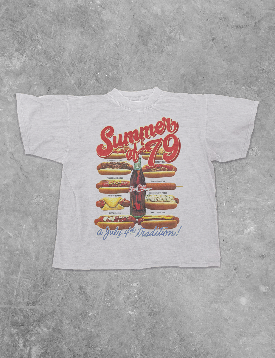 Underground Original Design: Summer of '79 Hot Dogs Boxy Cotton T-Shirt