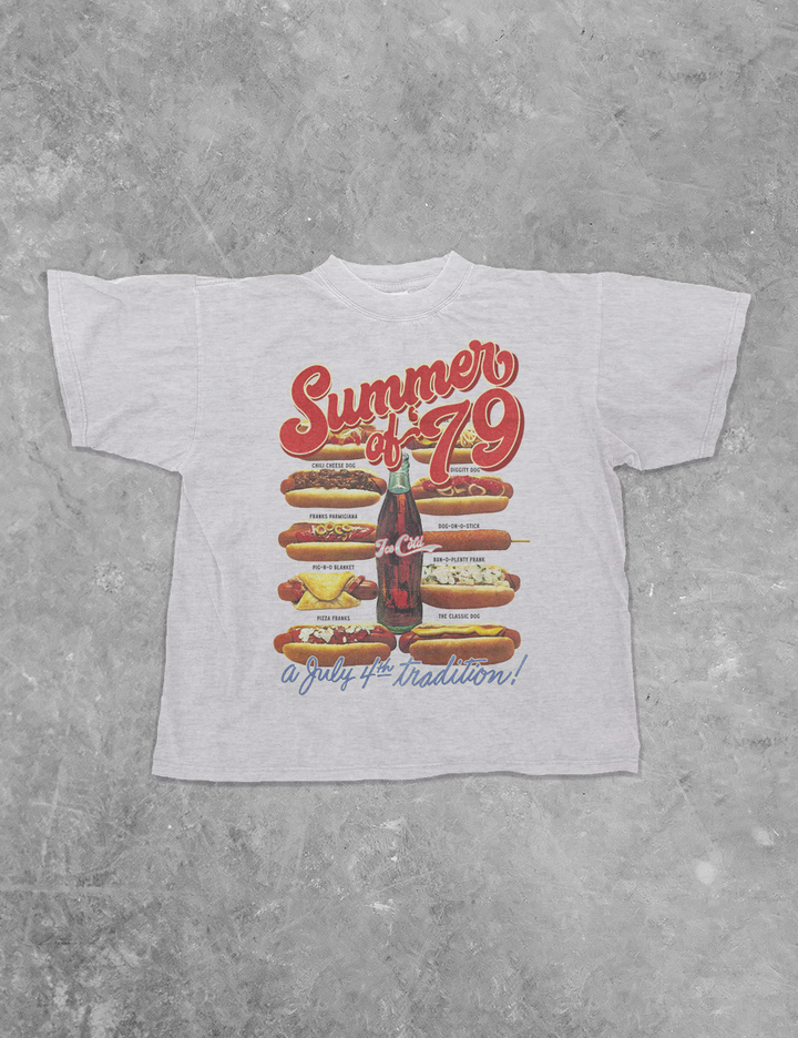Underground Original Design: Summer of '79 Hot Dogs Boxy Cotton T-Shirt