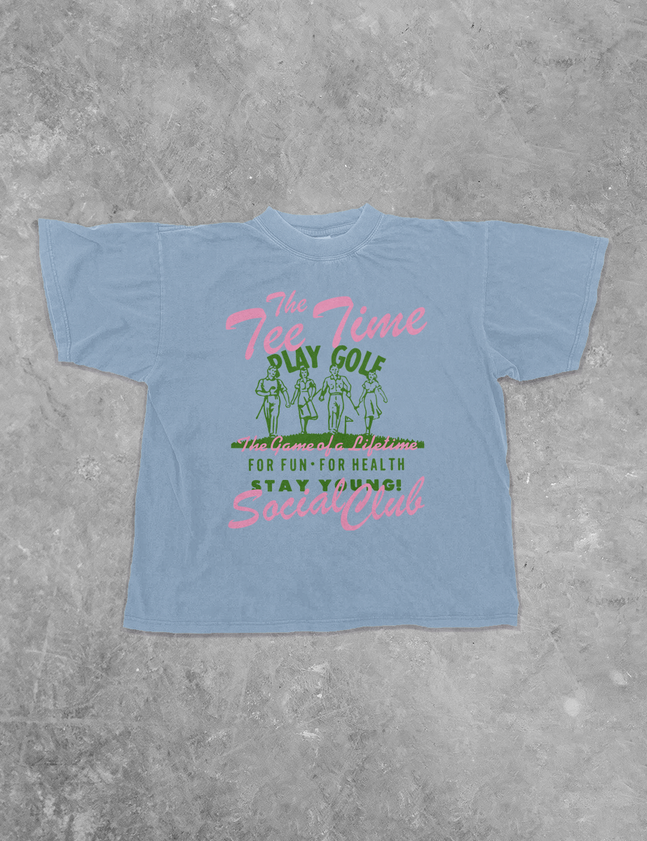 Underground Original Design: The Tee Time Social Club, Golf Boxy Cotton T-Shirt